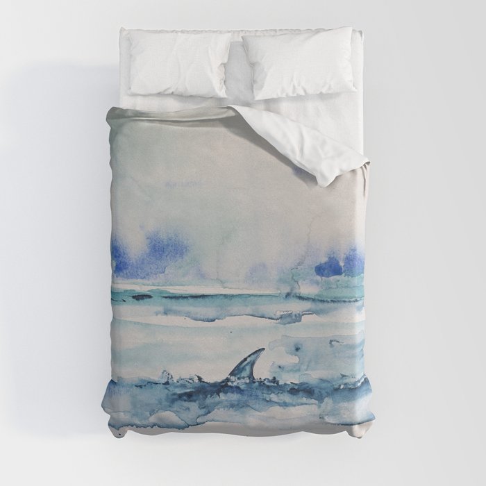 Gliding in shallow water Duvet Cover