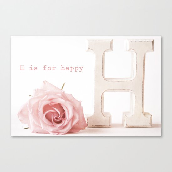 H is For Happy Canvas Print