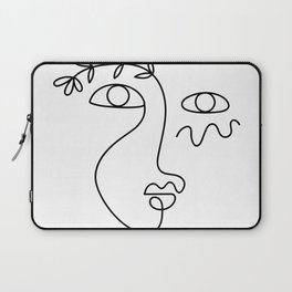 One line drawing Female portrait Minimalistic Abstract art Laptop Sleeve