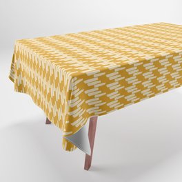 Modern Ink Weave Ikat Mudcloth Pattern in Marigold Mustard Ochre Tablecloth