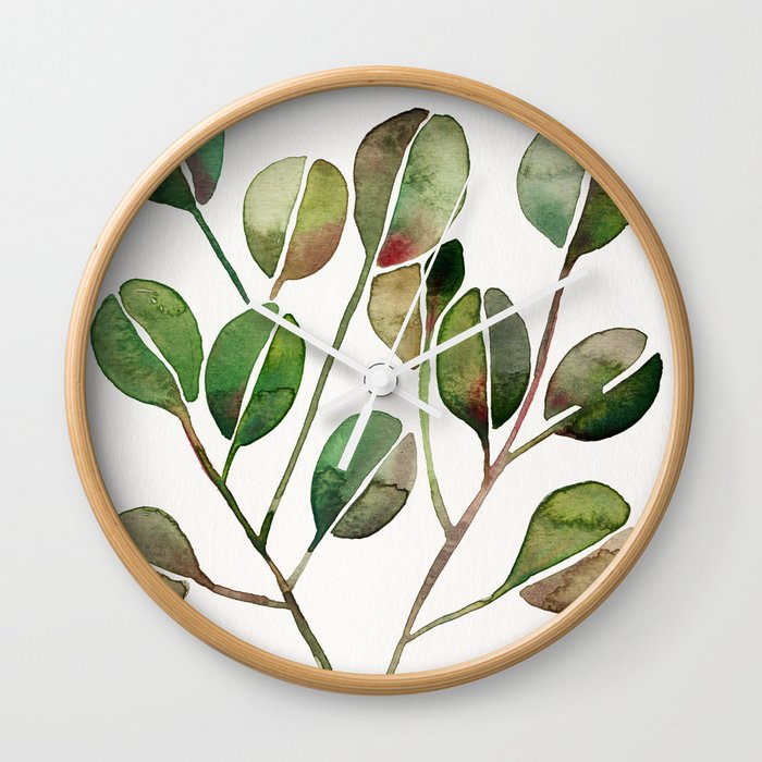 Silver Dollar Eucalyptus – Green Palette Wall Clock