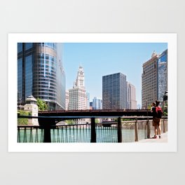 city sidewalk art Chicago wall art print Light Bulb Chicago River Walk Series #2 holga photo black and white Chicago Photography