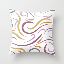 Abstract hand drawn doodle thin line wavy seamless pattern Throw Pillow