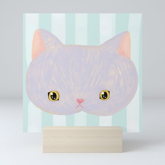 Russian Blue Cat Mini Art Print By Officekodachi Society6