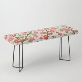Lovely Coral Blossoms - beige Bench