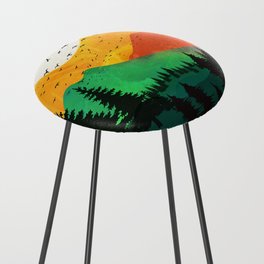 Sunrise over the colorful mountain peaks Counter Stool