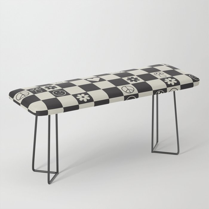 Happy Checkered pattern black Bench