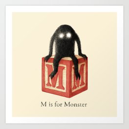 M is for Monster Art Print