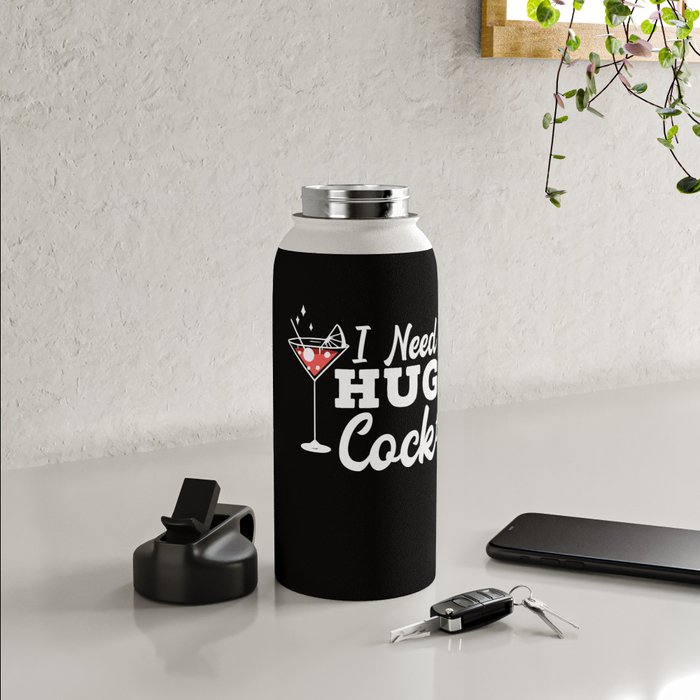 I Need A Huge Cocktail Alcohol Lover Adult Humor Water Bottle by