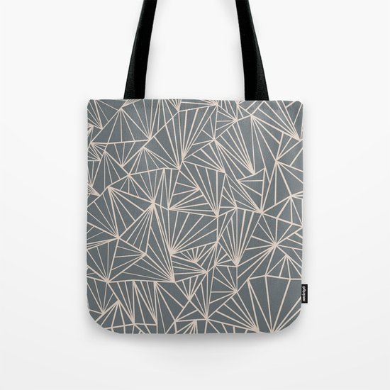 Ab Fan Grey And Nude Tote Bag