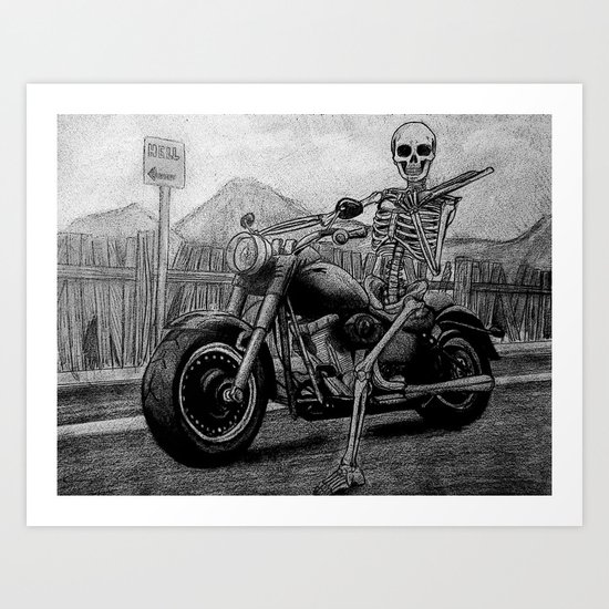 Skeleton Fat Boy Art Print