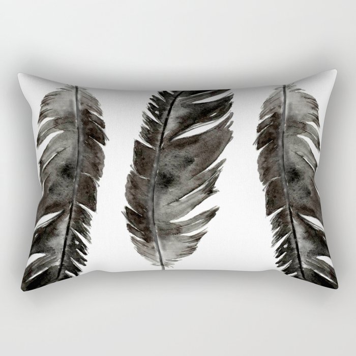 Three feathers Rectangular Pillow