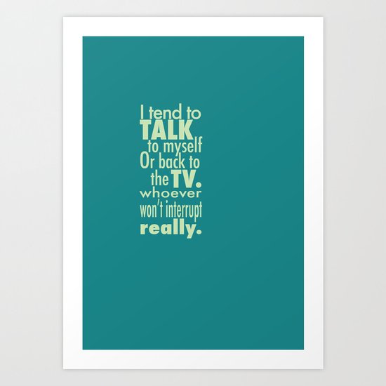 Talking to the TV Art Print