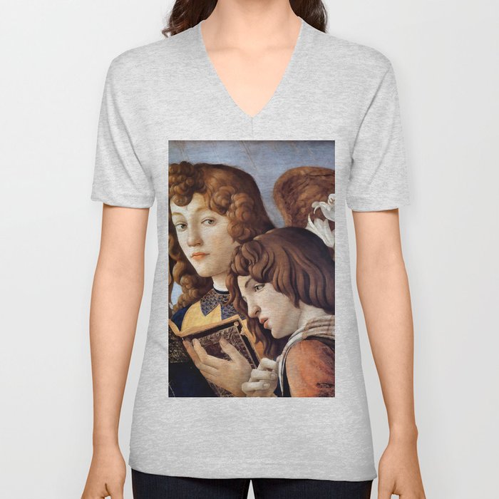 Sandro Botticelli - Angels 2. detail V Neck T Shirt