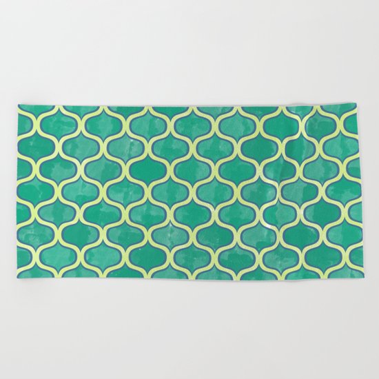 Watercolor Lovely Pattern VVV Beach Towel