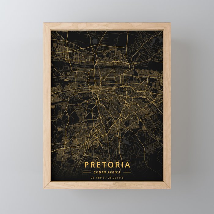 Pretoria, South Africa - Gold Framed Mini Art Print