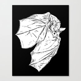 Questionably Judgmental Bat (Poppy) Canvas Print