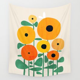 Sunflower and Bee Wall Tapestry