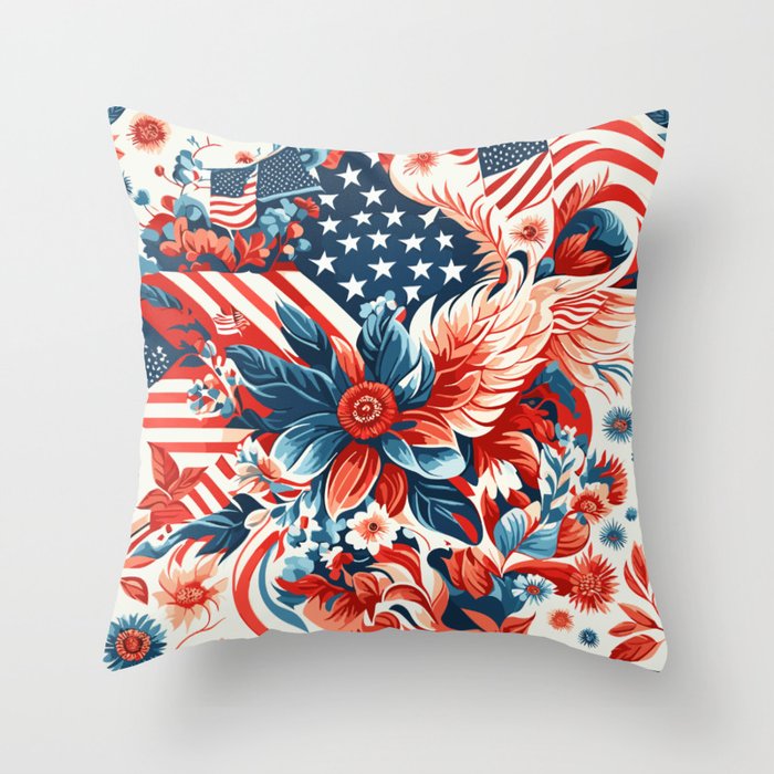 America pattern Throw Pillow