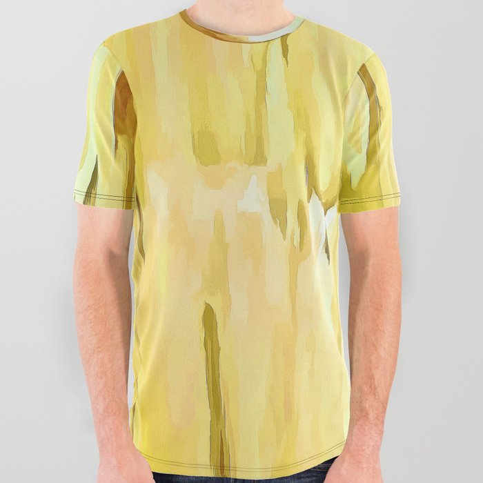 Pale Yellow Tulips Abstract Floral Pattern All Over Graphic Tee
