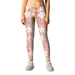 Christmas Sweets (pink) Leggings | Pink, Drawing, Painting, Candy, Winter, Christmastime, Gingerbread, Christmaspattern, Holiday, December 