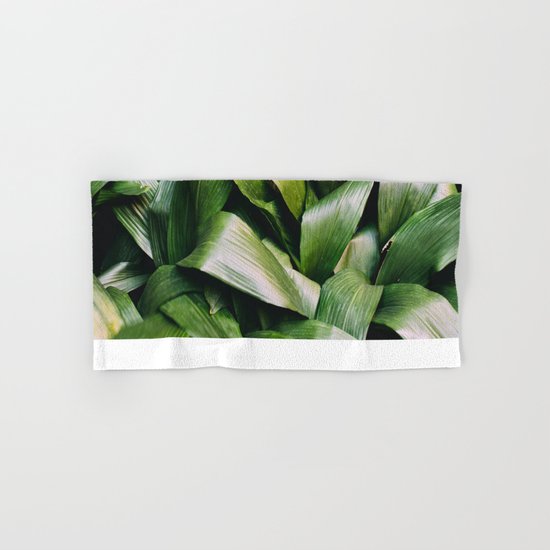 Green Leaves Closeup Pattern Hand & Bath Towel