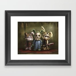 Horror Bunnies - Parody of Jason, Freddy and Michael Myers Framed Art Print