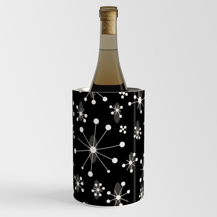 Mid century atomic white and black pattern Wine Chiller