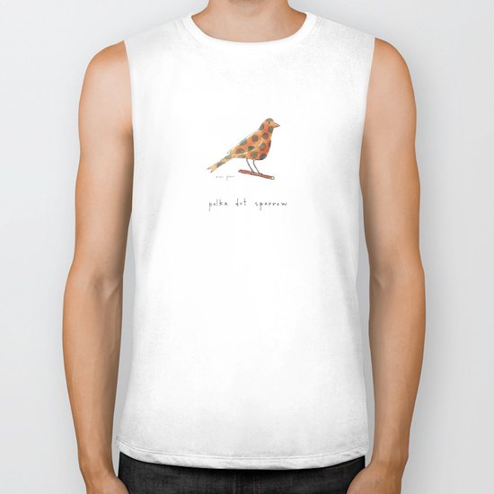 polka dot sparrow Biker Tank