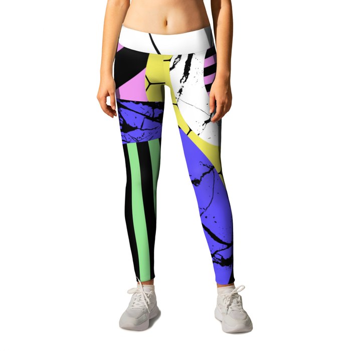 Stripes? Marble? Hex? - Random, eclectic, geometric, abstract design Leggings