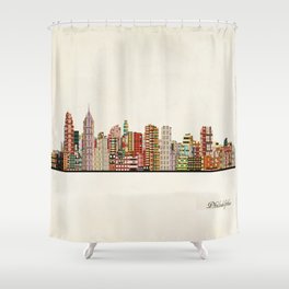 philadelphia skyline Shower Curtain