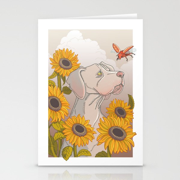 The dog and the beetle Stationery Cards