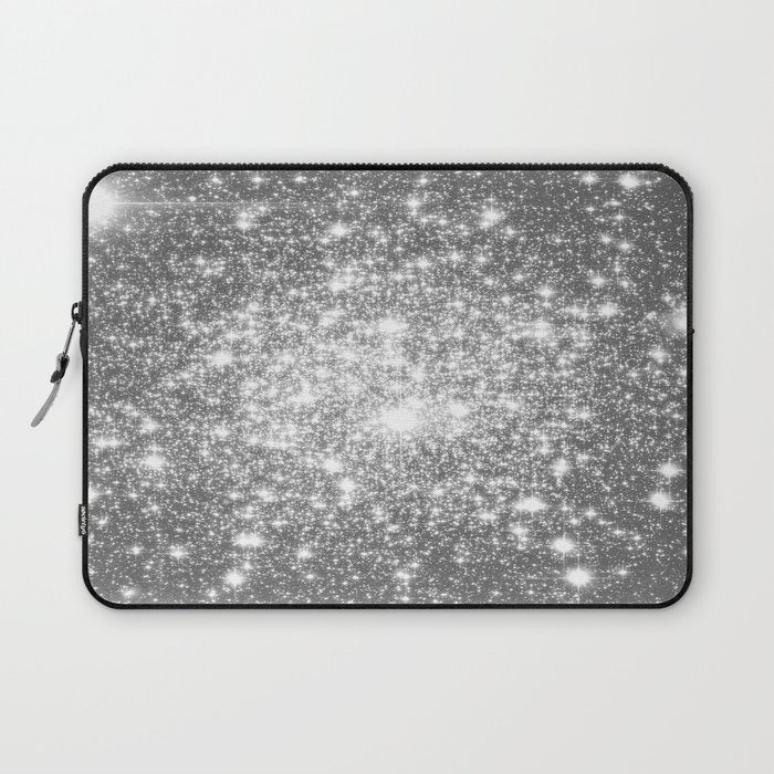 Silver Gray Galaxy Sparkle Stars Laptop Sleeve
