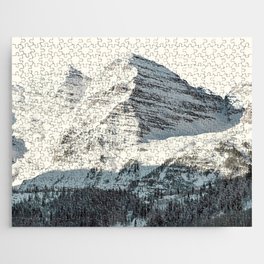 Maroon Bells Mountains in Black and White Jigsaw Puzzle