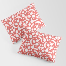 Fruit silhouettes on red Pillow Sham