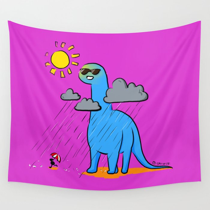 Brachiosaurus - How's the Weather Up There? Wall Tapestry