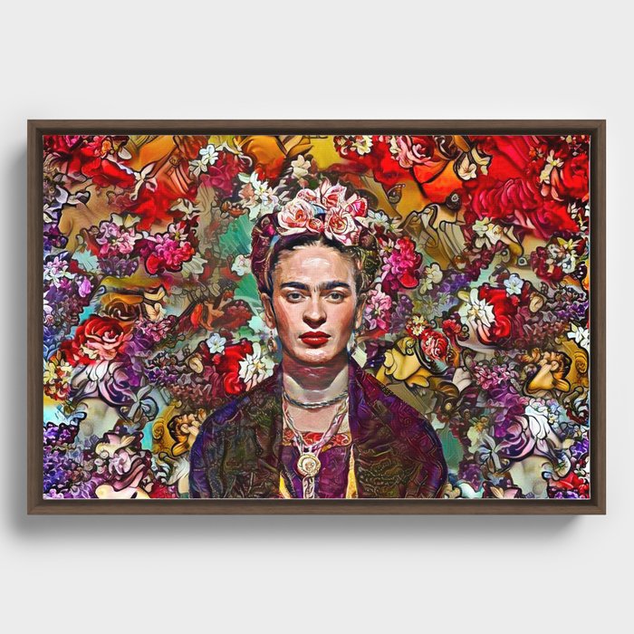 Flowers Bloom Frida Framed Canvas