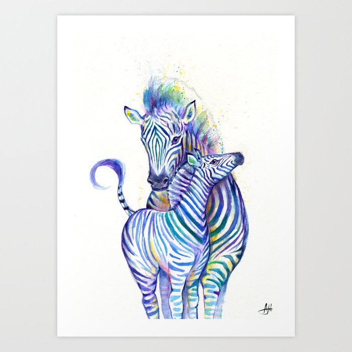 Zippy Zebras Art Print