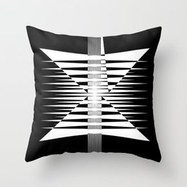 Black and White Modern Abstract Frequency Geometric / Physics Science Geek Gift/ V3 Throw Pillow