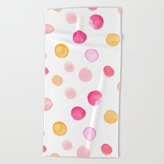 Pastel ink drops Beach Towel