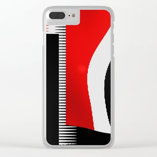 black and white meets red version 16 Clear iPhone Case
