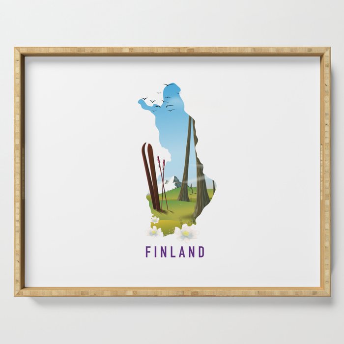 Finland ski Serving Tray