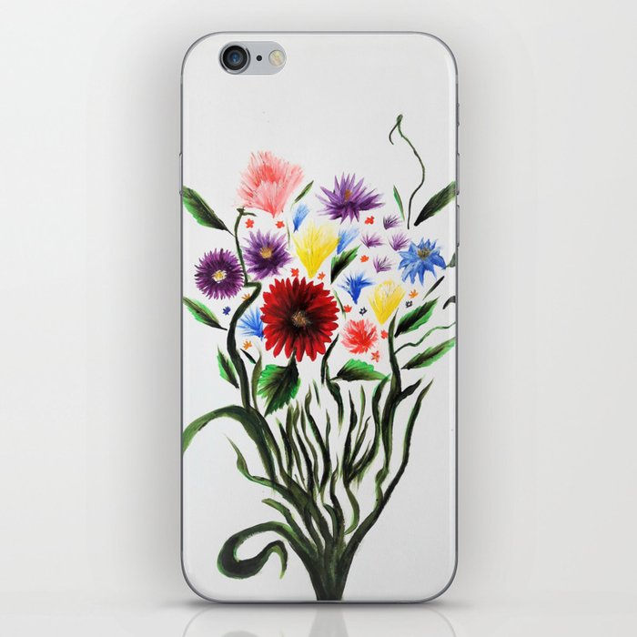 Acrylic Flowers Bouquet Art Print iPhone Skin