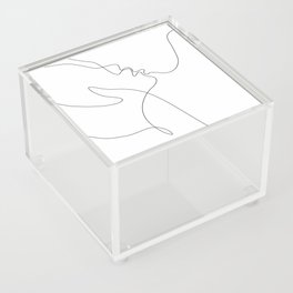 Line art drawing - minimalist kiss. Acrylic Box