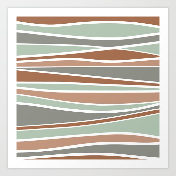 Landscape Colorful Stripes  Art Print