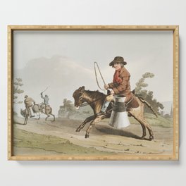 19th century in Yorkshire life man on a horse Serving Tray