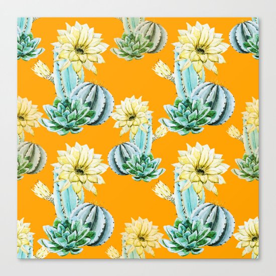 Cactus Pattern 04 Canvas Print
