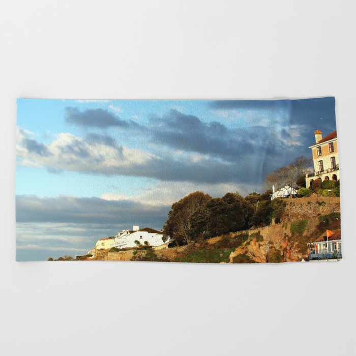 Great Britain Photography - Small Town With A Small Beach Beach Towel