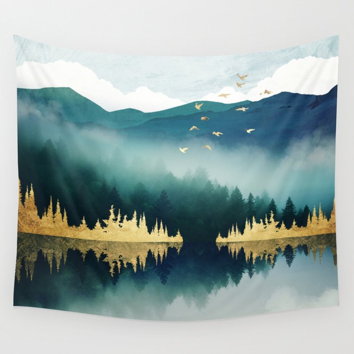 Mist Reflection Wall Tapestry