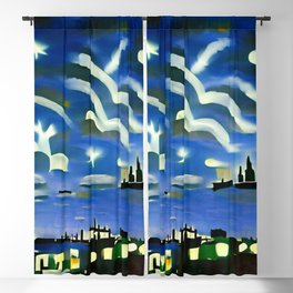 Distant Lights In City Night Skies Blackout Curtain